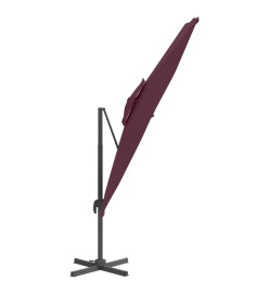 Parasol cantilever à double toit Bordeaux Rouge 300x300 cm