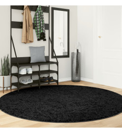 Tapis OVIEDO à poils courts noir Ø 200 cm