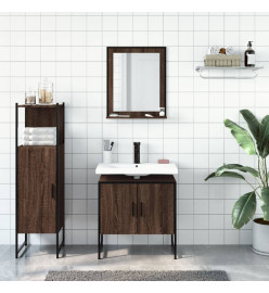 Ensemble d'armoires de salle de bain 3 pcs chêne marron