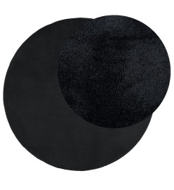 Tapis OVIEDO à poils courts noir Ø 240 cm