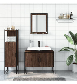 Ensemble d'armoires de salle de bain 3 pcs chêne marron