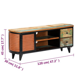 Meuble TV 120 x 30 x 45 cm Bois de récupération massif