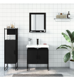 Ensemble d'armoires salle de bain 3 pcs noir bois d'ingénierie