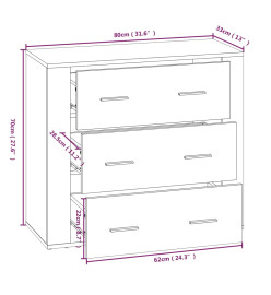 Buffet Chêne sonoma 80x33x70 cm Bois d'ingénierie