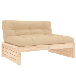 Salon de jardin 6 pcs avec coussins bois massif