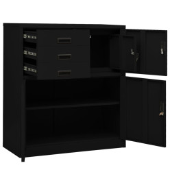 Armoire de bureau Noir 90x40x102 cm Acier