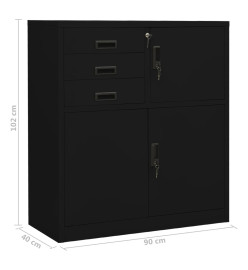 Armoire de bureau Noir 90x40x102 cm Acier