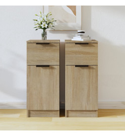 Buffets 2 pcs Chêne Sonoma 30x30x70 cm Bois d'ingénierie