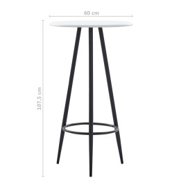 Table de bar Blanc 60 x 107,5 cm MDF