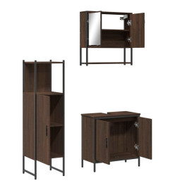 Ensemble de meubles de salle de bain 3 pcs Chêne marron