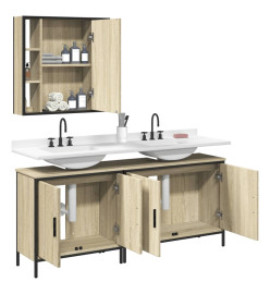 Ensemble d'armoires de salle de bain 3 pcs chêne sonoma