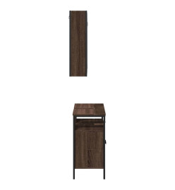 Ensemble de meubles de salle de bain 2 pcs Chêne marron