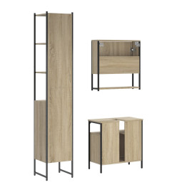 Ensemble de meubles de salle de bain 3 pcs chêne sonoma