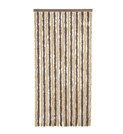 Rideau anti-mouches marron foncé et beige 56x200 cm chenille