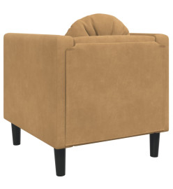 Fauteuil avec coussin marron velours