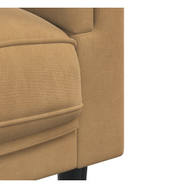 Fauteuil avec coussin marron velours