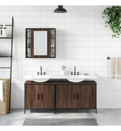 Ensemble d'armoires de salle de bain 3 pcs chêne marron