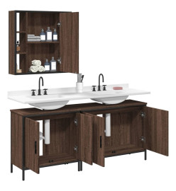 Ensemble d'armoires de salle de bain 3 pcs chêne marron