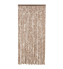 Rideau anti-mouches beige et marron foncé 56x185 cm chenille