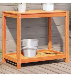 Table de rempotage avec étagère cire marron bois massif de pin