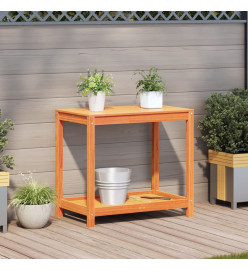 Table de rempotage avec étagère cire marron bois massif de pin