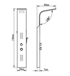 Système de panneau de douche acier inoxydable incurvé