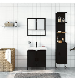 Ensemble de meubles salle de bain 3 pcs noir bois d'ingénierie