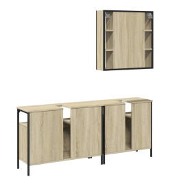 Ensemble d'armoires de salle de bain 3 pcs chêne sonoma