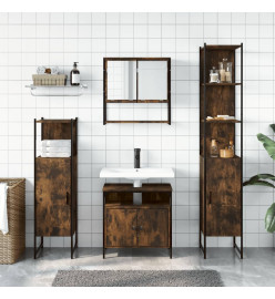 Ensemble de meubles de salle de bain 4 pcs Chêne fumé Bois