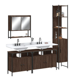 Ensemble de meubles de salle de bain 4 pcs Chêne marron