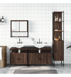 Ensemble de meubles de salle de bain 4 pcs Chêne marron