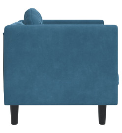 Fauteuil avec coussin bleu velours