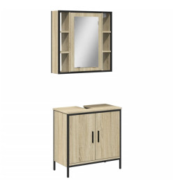 Ensemble de meubles de salle de bain 2 pcs chêne sonoma