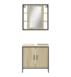 Ensemble de meubles de salle de bain 2 pcs chêne sonoma