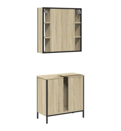 Ensemble de meubles de salle de bain 2 pcs chêne sonoma