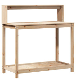 Table de rempotage et étagères 108x50x109,5 cm bois massif pin