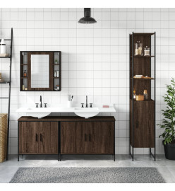 Ensemble d'armoires de salle de bain 4 pcs chêne marron