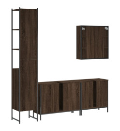 Ensemble d'armoires de salle de bain 4 pcs chêne marron