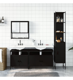 Ensemble de meubles salle de bain 4 pcs noir bois d'ingénierie