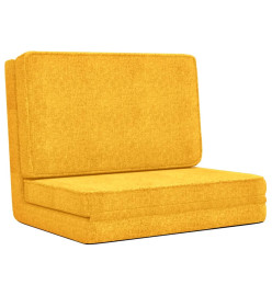 Chaise pliable de sol Jaune moutarde Tissu