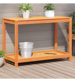 Table de rempotage avec étagère cire marron bois massif de pin