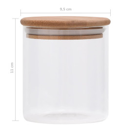 Pots de conservation en verre couvercle en bambou 10 pcs 600 ml