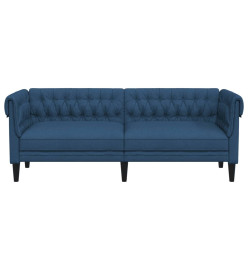 Canapé Chesterfield 3 places bleu tissu