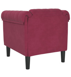 Fauteuil rouge bordeaux velours