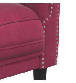 Fauteuil rouge bordeaux velours