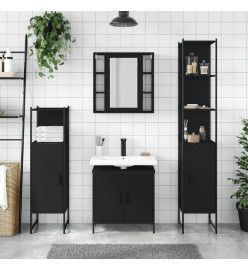 Ensemble d’armoires salle de bain 4 pcs noir bois d'ingénierie