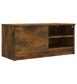 Meuble TV Chêne fumé 80x35x36,5 cm Bois d'ingénierie