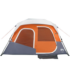 Tente de camping avec lumière LED gris et orange 344x282x212 cm