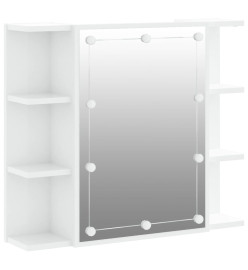 Armoire à miroir avec LED Blanc brillant 70x16,5x60 cm