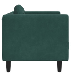 Fauteuil avec coussin vert foncé velours